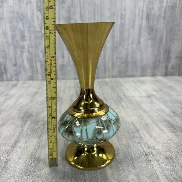 DELFT Holland Hand Painted Ceramic and Brass Vase - Picture 11 of 11